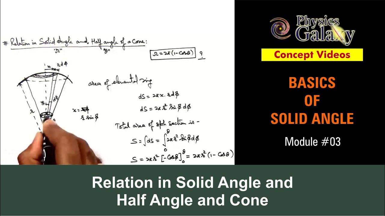 Class 11 Physics | Solid Angle | #3 Relation in Solid Angle and Half angle of Cone | For JEE & NEET