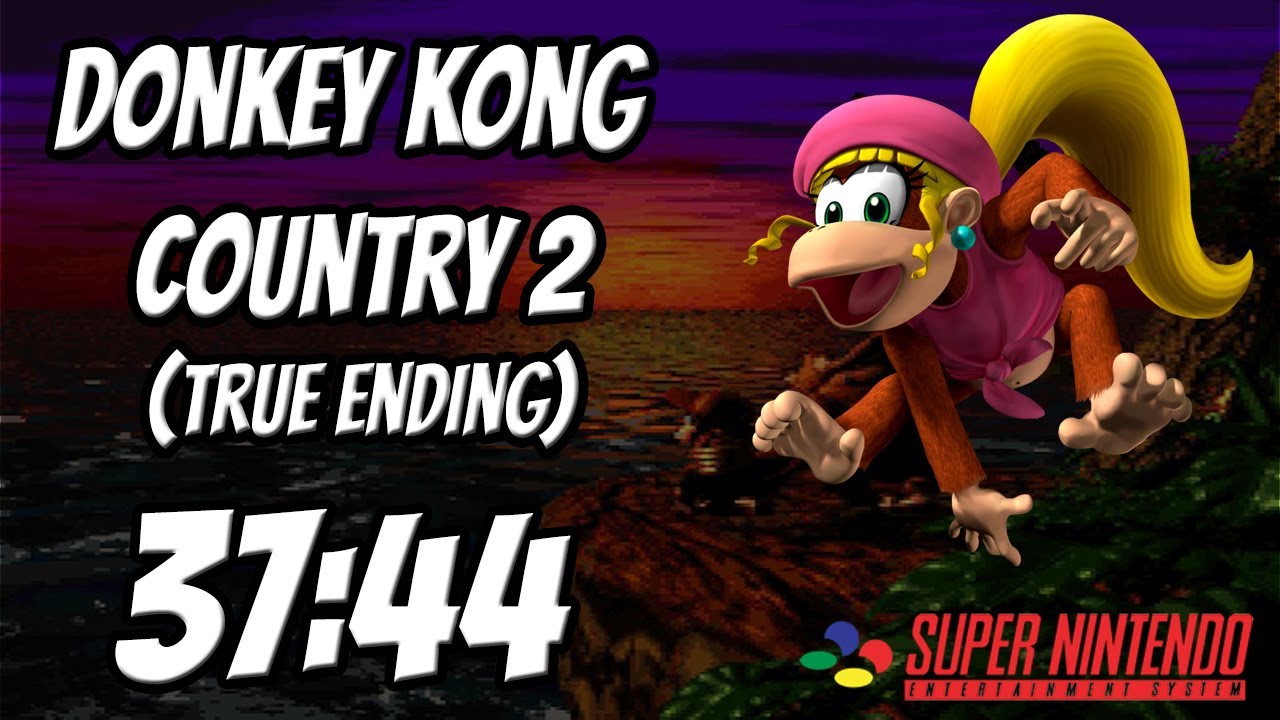 Donkey Kong Country 2 Speedrun (True Ending) em 37:44