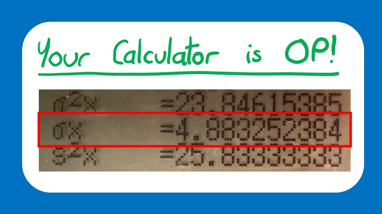 Your Calculator Can Calculate Standard Deviation! - Statistics Edexcel A Level and AS Maths