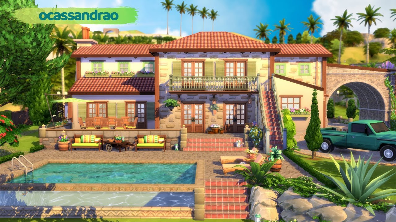 Maison Méditérranéenne | Speedbuild + Astuces construction | Les Sims 4