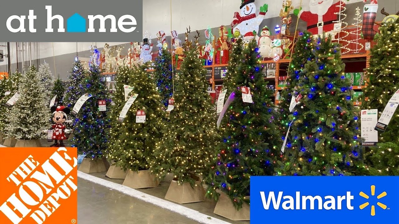 AT HOME WALMART HOME DEPOT CHRISTMAS DECORATIONS TREES DECOR SHOP WITH ME SHOPPING STORE WALKTHROUGH