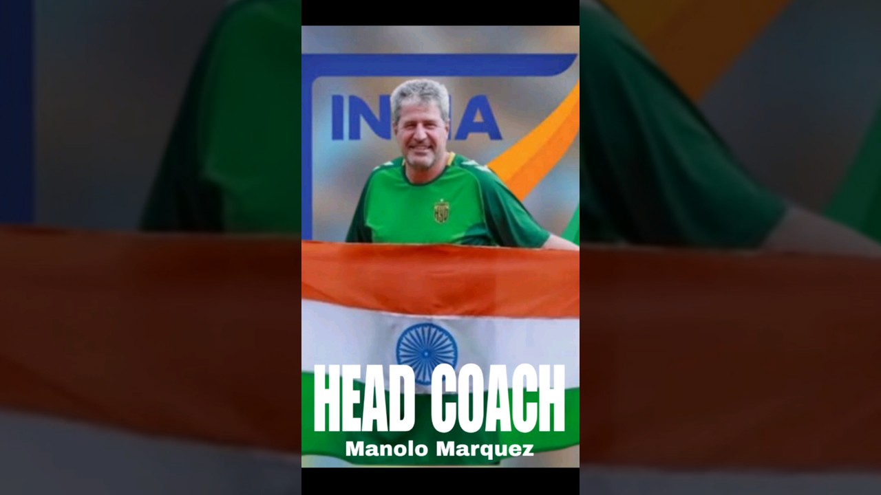 Indian Football Team New Head Coach Manolo Marquez 🇮🇳💙💪 AIFF Welcome New Coach ☺ #shorts #football