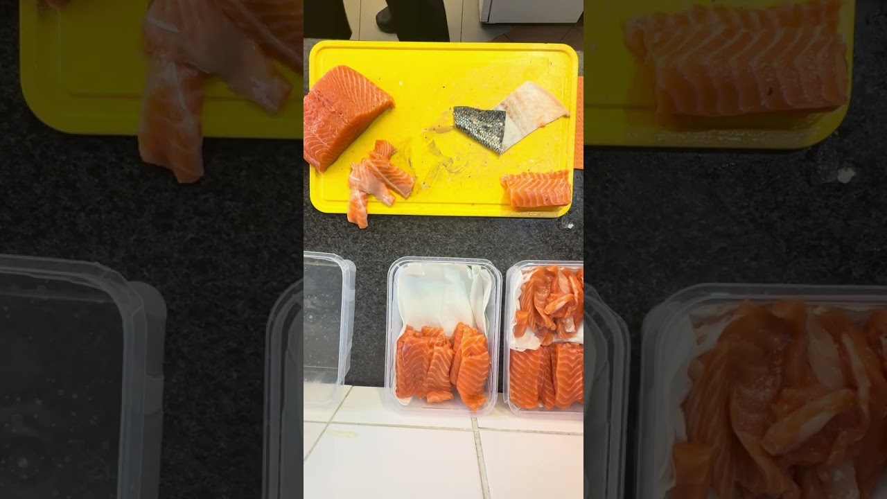 Cutting salmon 