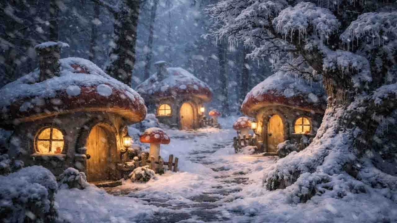 A blizzard outside, a lonely, terrifying ordeal | A stormy atmosphere envelops the small houses