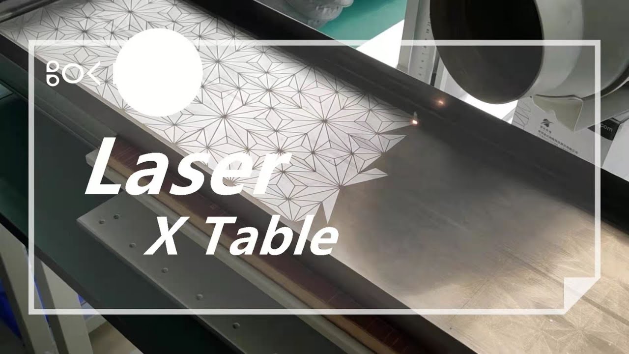 Automatic laser machine with 900mm automatic moving table for ceramic tile engraving accuracy test