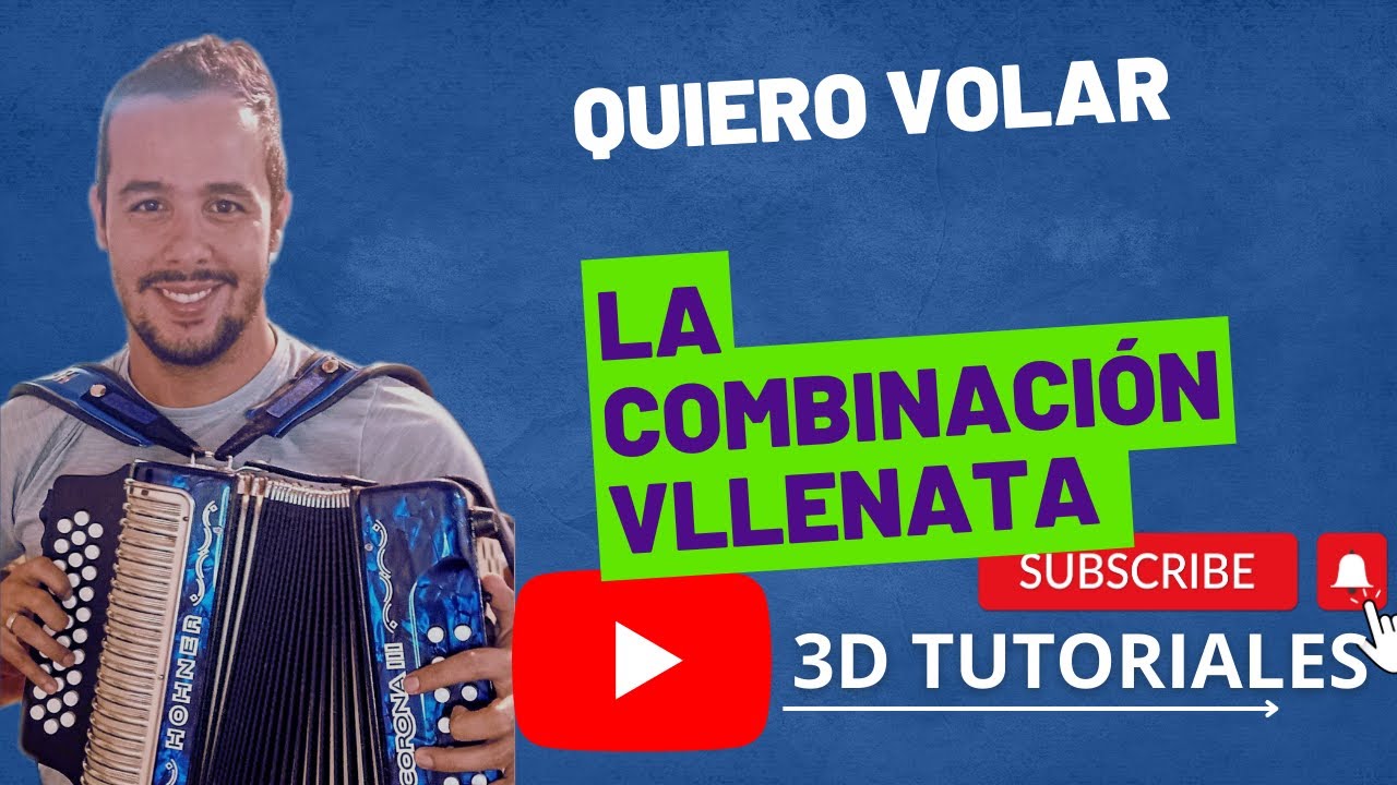 [PASO A PASO] TUTORIAL DE ACORDEON DE QUIERO VOLAR-LA COMBINACION VALLENATA-ACORDEON 5 LETRAS
