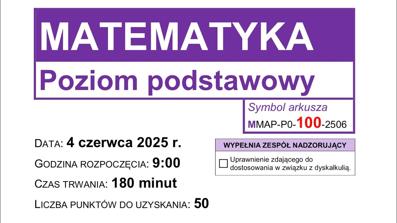 Policz to zadanie #27 — Matura Matematyka Czerwiec 2025 (poziom podstawowy)