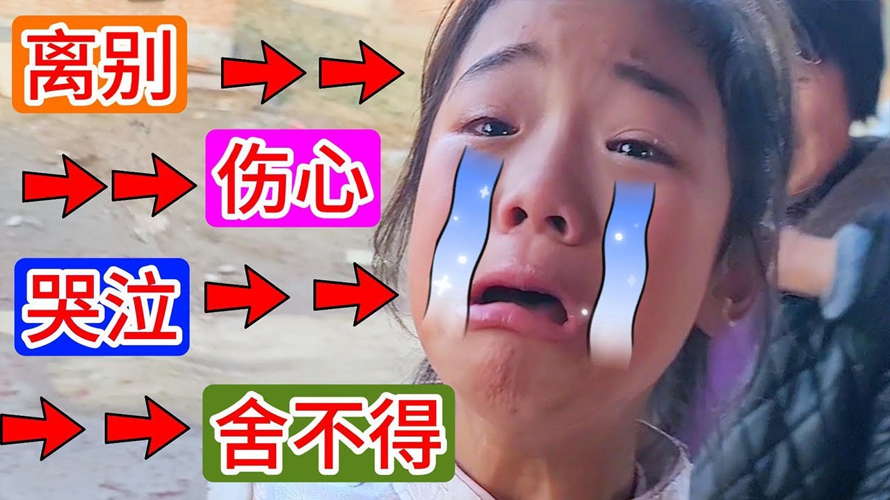 又要离开亲人出去工作了，欣欣舍不得她的小伙伴，哭的是昏天暗地