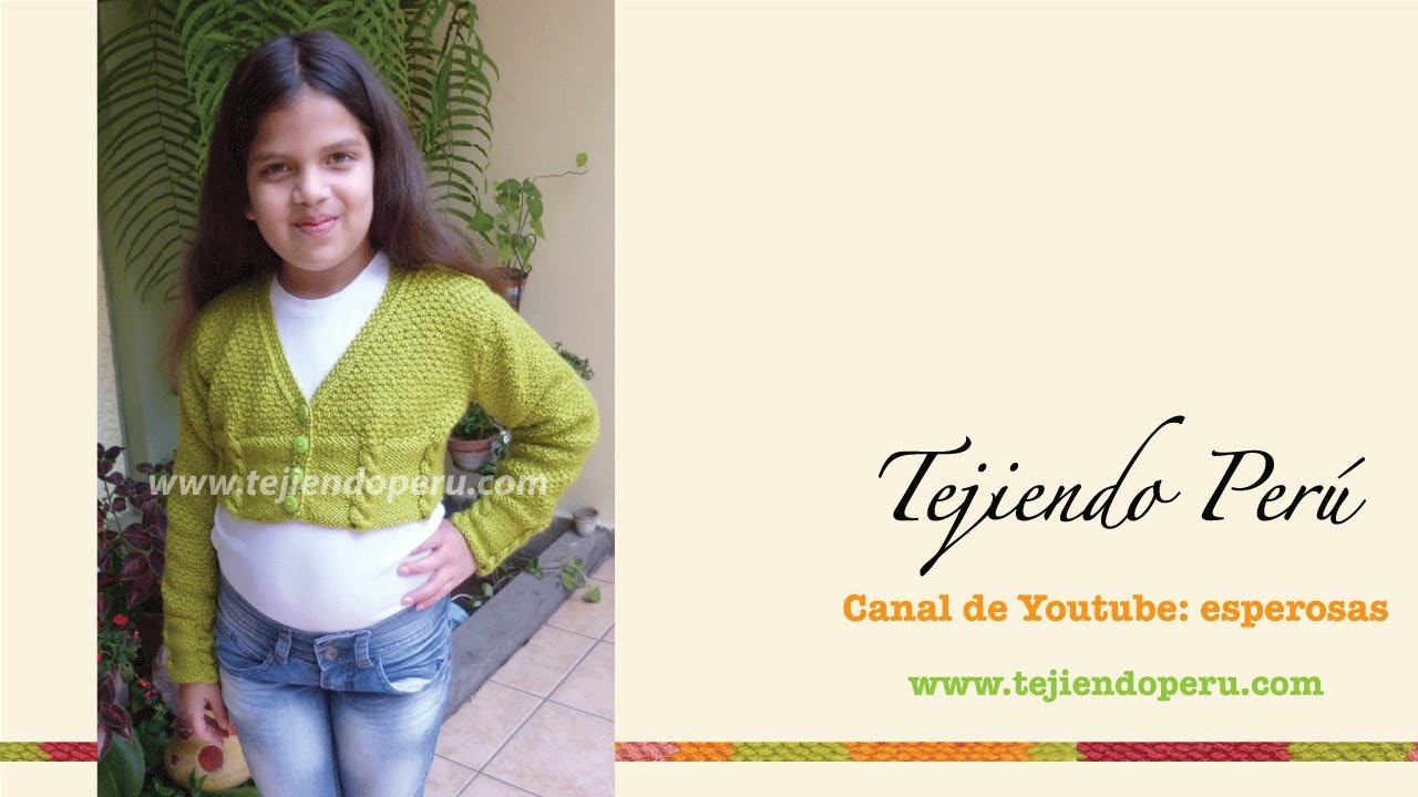Cómo tejer un bolero con trenzas en dos agujas para niñas