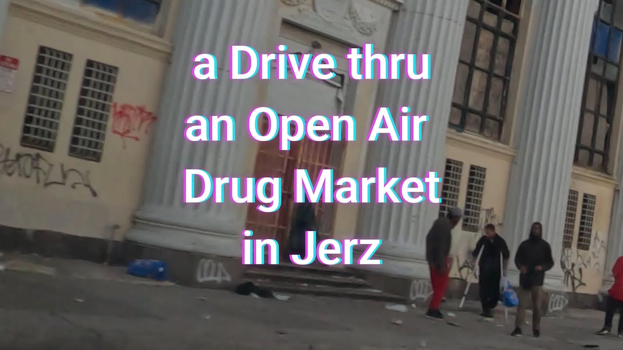 Driving Through an Open Air Drug Market in New Jersey. Broadway, Downtown Camden NJ.