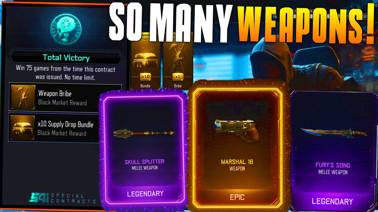 WEAPON BRIBE UNLOCKED! SO MANY WEAPONS! (BO3 Supply Drop Opening) First Contract Completed!