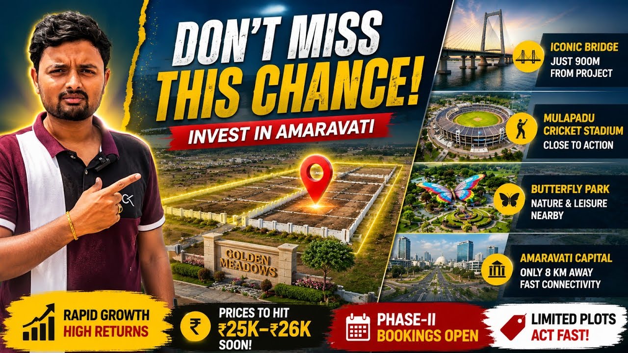 అమరావతిలో Plots for sale near iconic bridge Mulapadu #house for sale near Highway #investing #plots