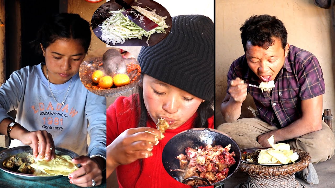 chicken curry in Bhumi 's farm house @nepali village kitchen