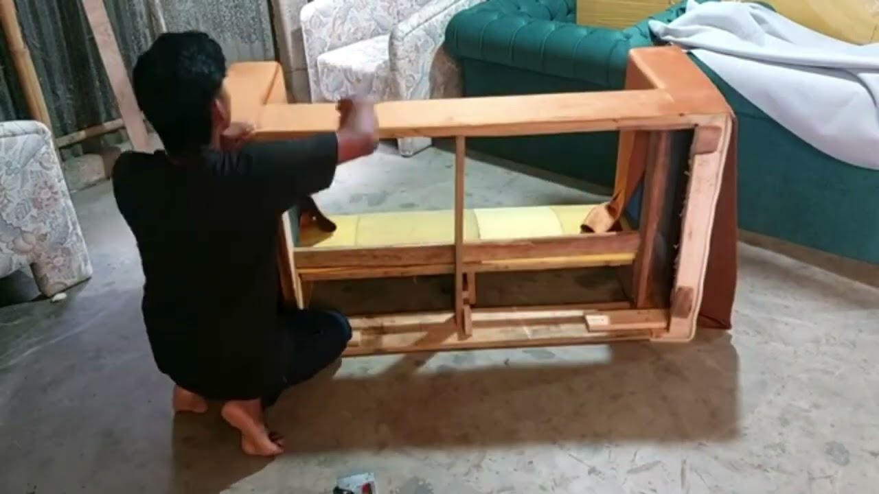 cara membuat sofa 🛋️ 💯cara membuat sofa Sofa 2 dudukan proses pembuatan sofa desain baru