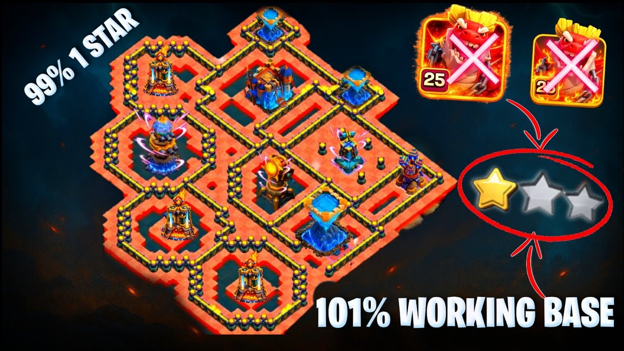 101% WORKING NEW  EXCELLENT - NEW Updated  CWL- ( TOP 12) TH18 only  1* STAR War Base with Link 