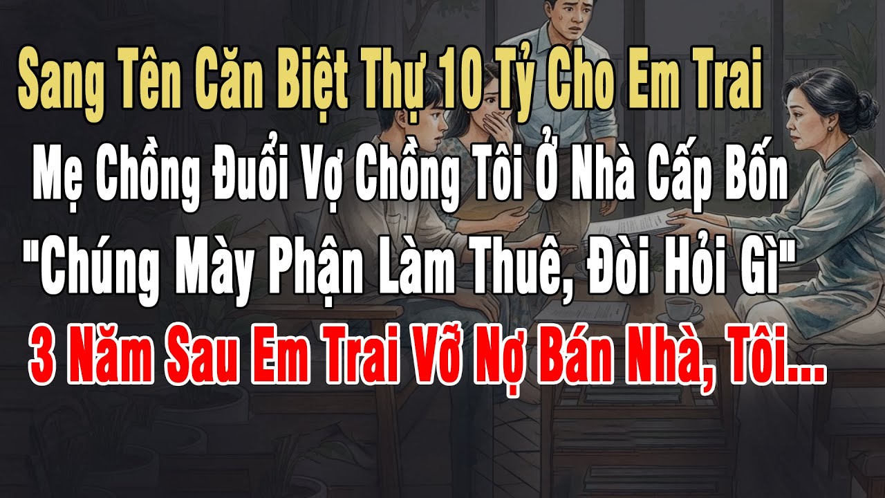 Mẹ Chồng Sang Tên Căn Nhà 10Tỷ Cho Em Chồng, Đuổi Vợ Ck Tôi Ở Nhà Cấp 4: 