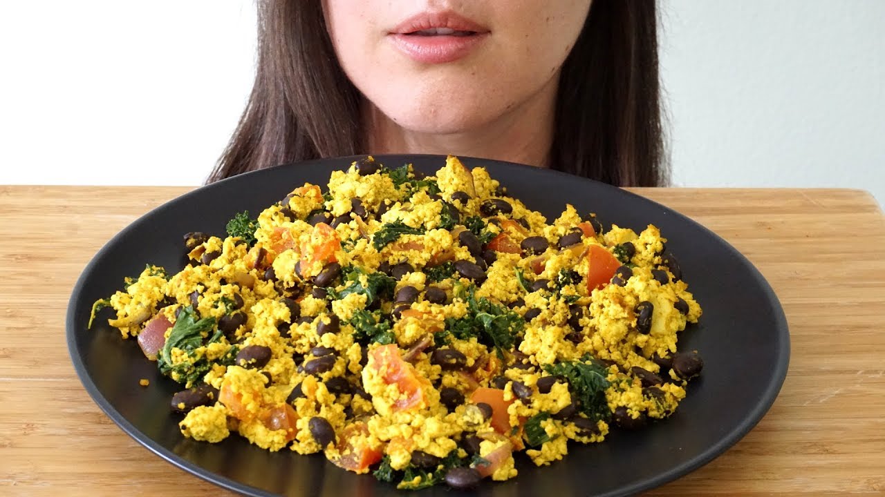 ASMR Eating Sounds: Tofu Scramble (No Talking)