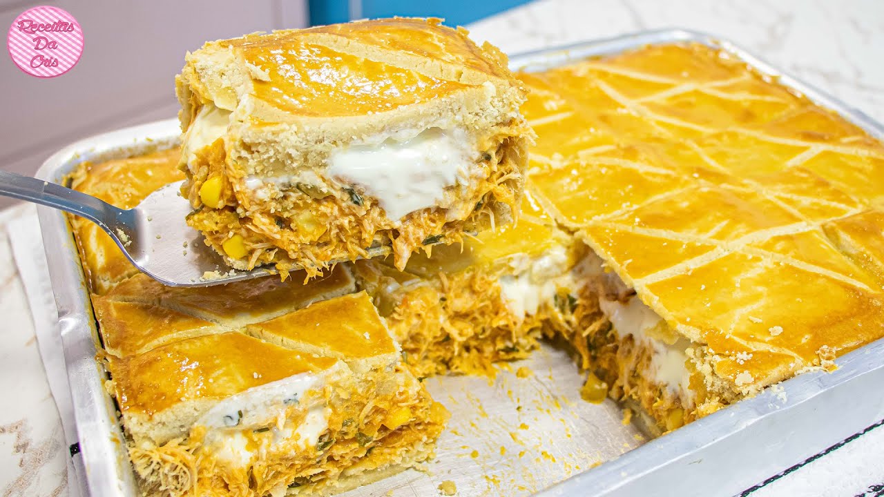 EMPADÃO DE FRANGO MAIS FÁCIL DO MUNDO! NUNCA MAIS ERRE A TAMPA! MASSA PODRE E RECHEIO CREMOSO