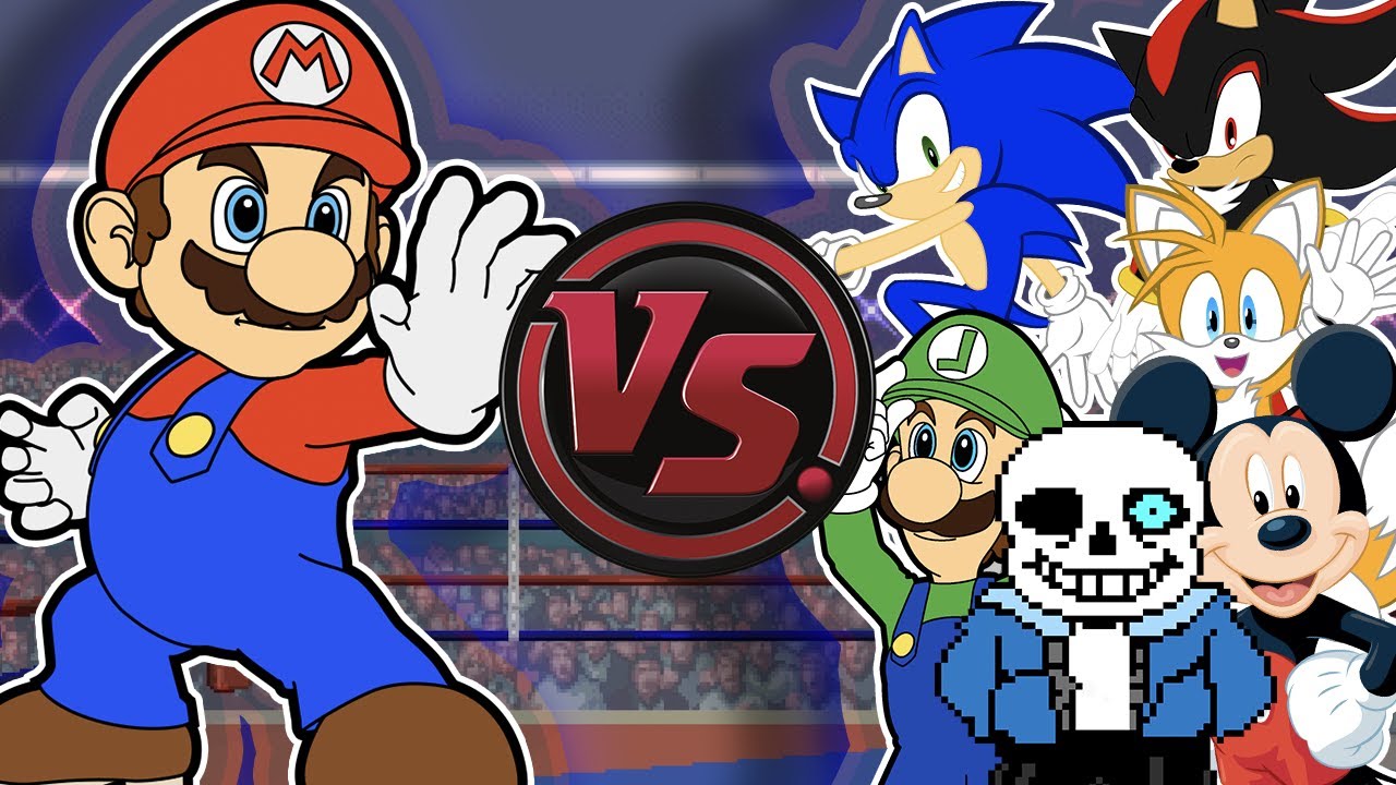 MARIO RAP CONCERT! (Mario vs Sonic, Luigi, Mickey Mouse, Sans Song) | CARTOON RAP ATTACK