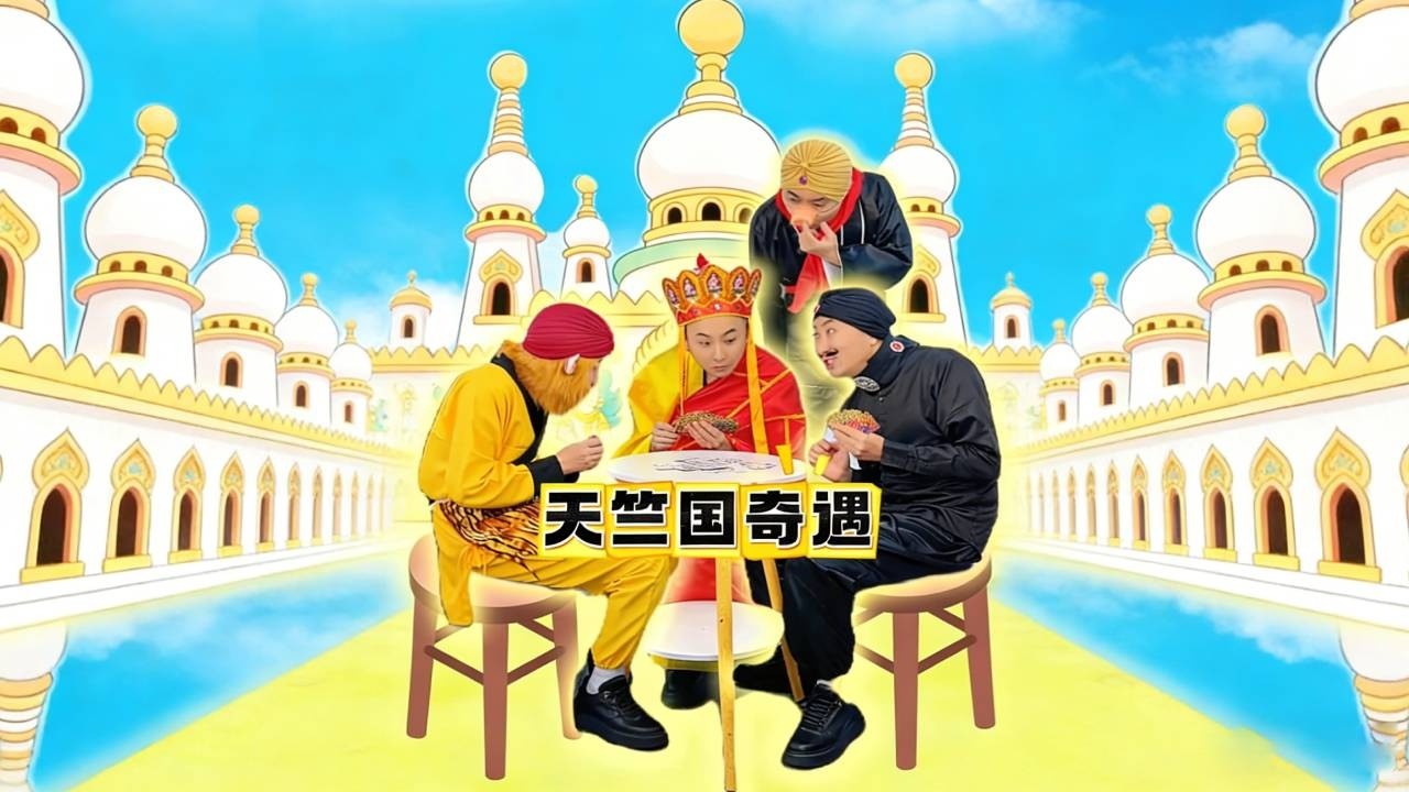 天竺国奇遇 唐僧  斗地主，我就没输过，哈哈哈#西游记二创 #音乐西游 #王大闯 #印度歌曲