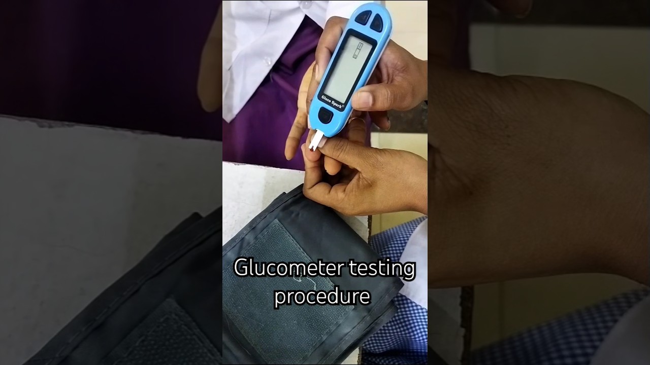 Glucometer testing procedure|sugar testing machine how to use #shorts #shortsfeed #nursing #viral