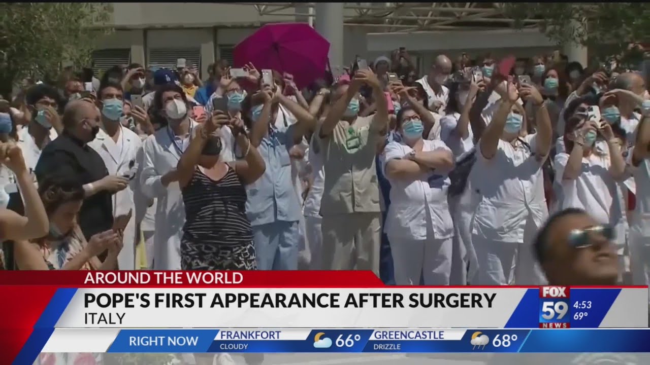 Pope makes first public appearance after surgery