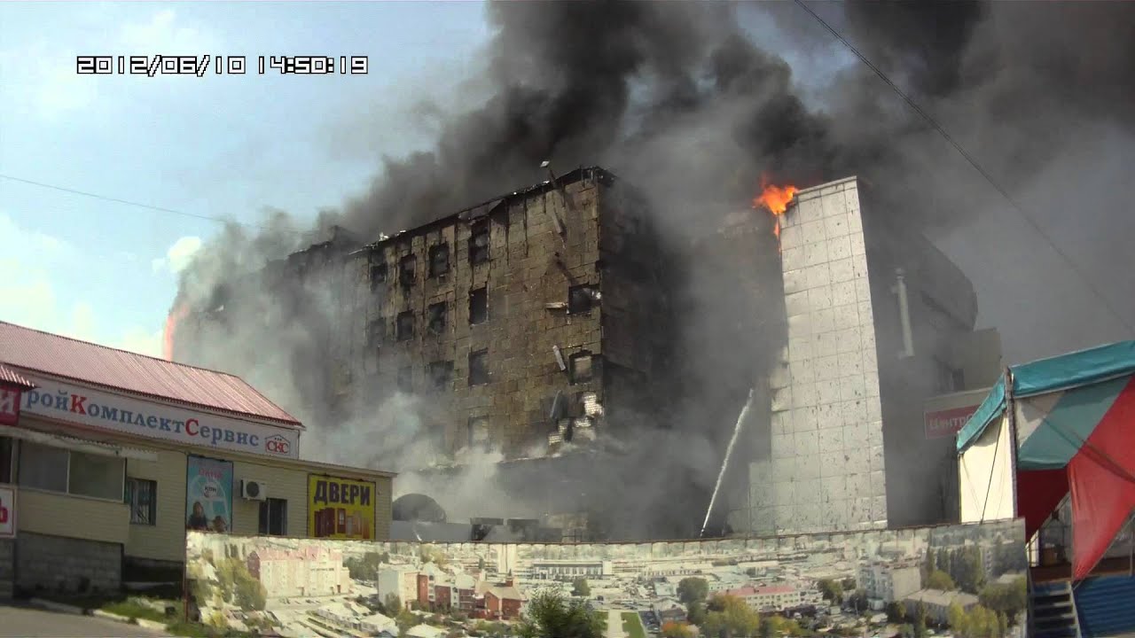 Лиски пожар ТЦ КОРОНА (часть 1) 2012.06.10