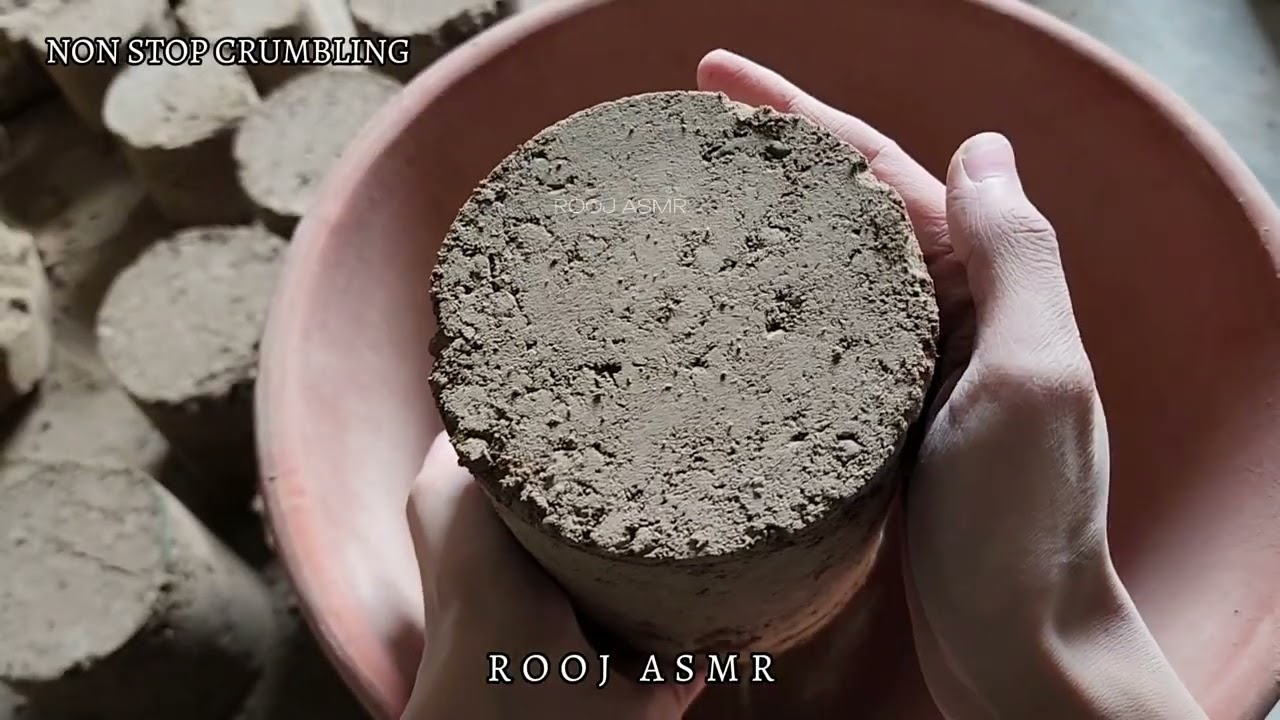 ASMR ♡ Pure Gritty Dirt Dry Claypot Crumbles🤎 Super Satisfying Dustplay & Non Stop Crumbles 💕#dirt