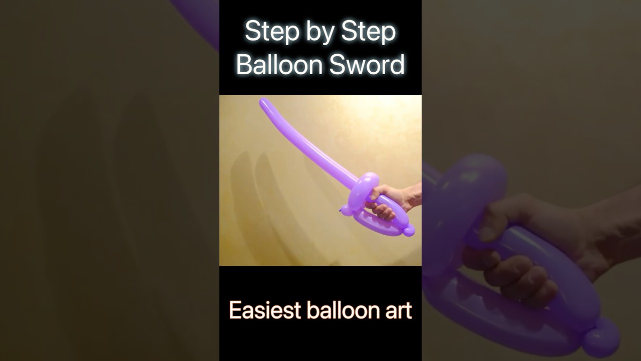 Step by step Balloon Sword tutorial- easy balloon animals  #stepbystep #toys #funny #fun #balloonart