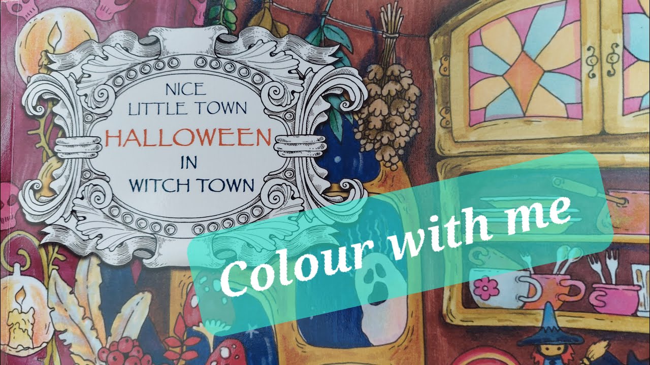 Colour with me in Tatiana Bogema's ' Nice Little Town -  Witch Town' - PRT1 skelington & witch