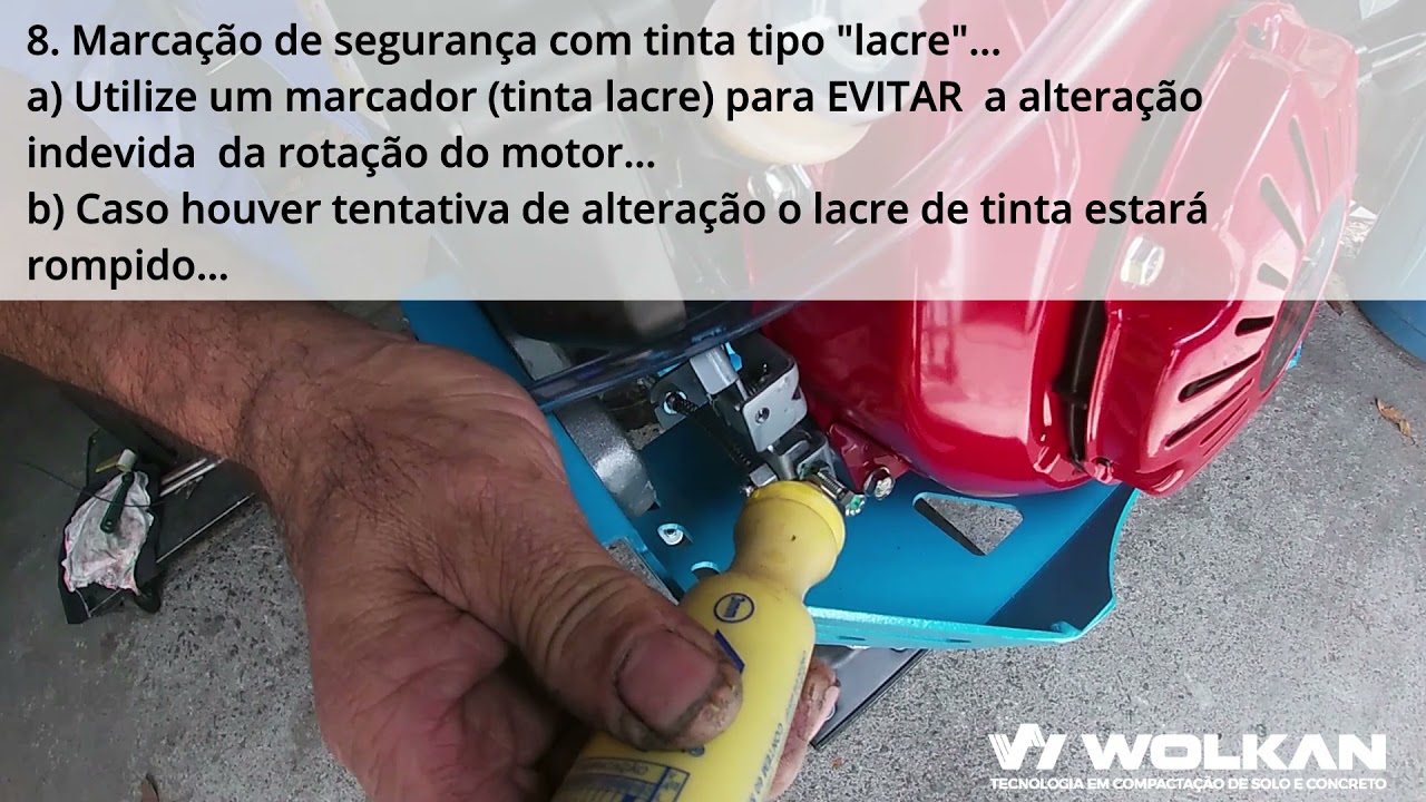 Ajuste Rotação Motor do Compactador de Solo Percussão (SW 550). Honda GXR 120. Vídeo 2