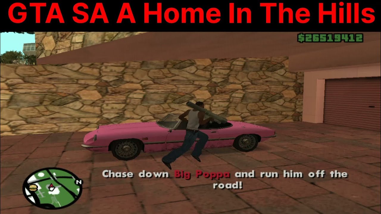 GTA SA A Home In The Hills Landing On Mansion Roof Big Poppa Killing Run Him Off The Road! 82