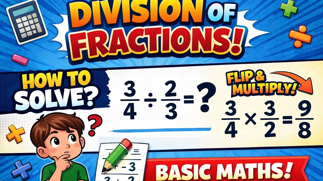 How to Divide Fractions Easily? | Fractions Division Trick | Maths for Beginners