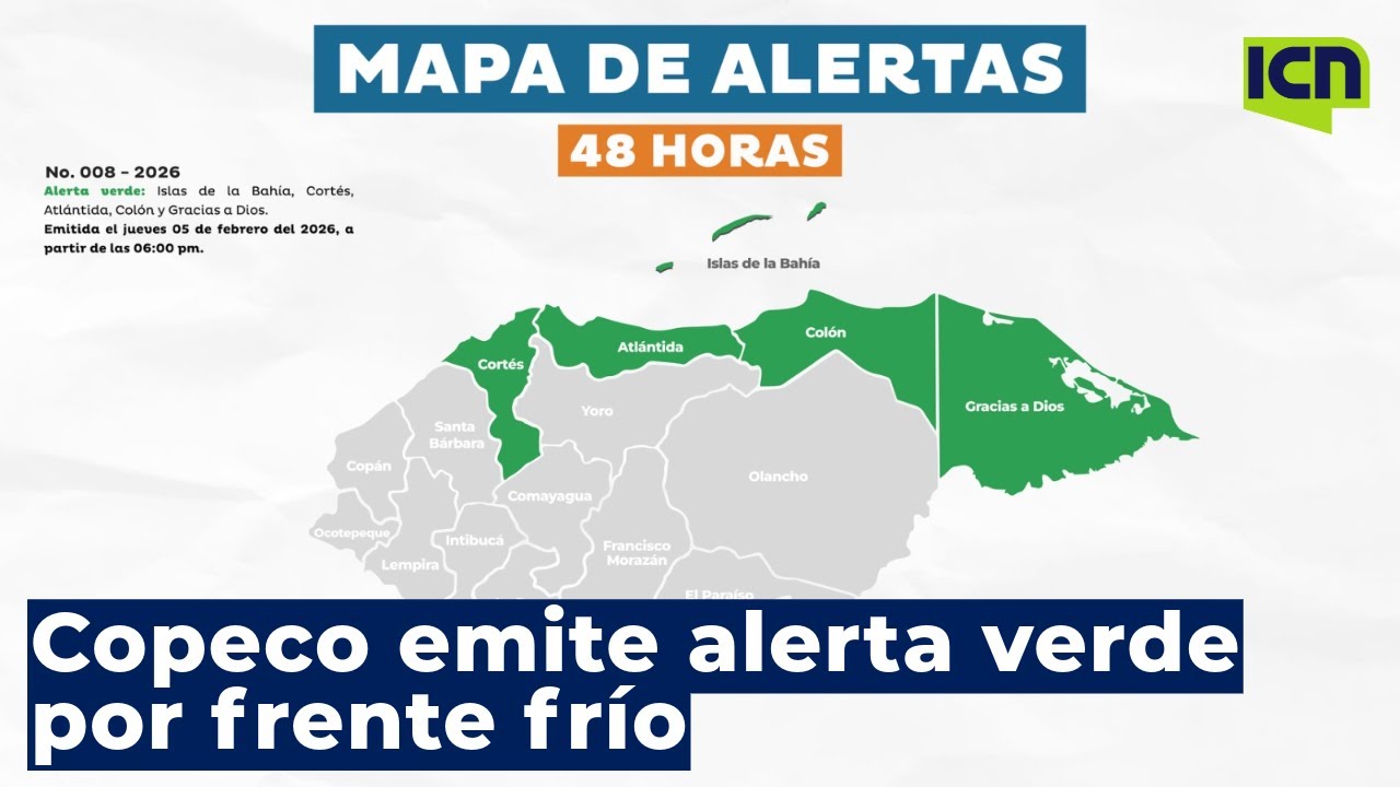 Frente frío ingresará a Honduras con fuertes vientos y descenso de temperaturas
