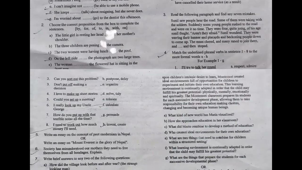 Latest and important question paper of General English of bachelor 1st year 2079/2080