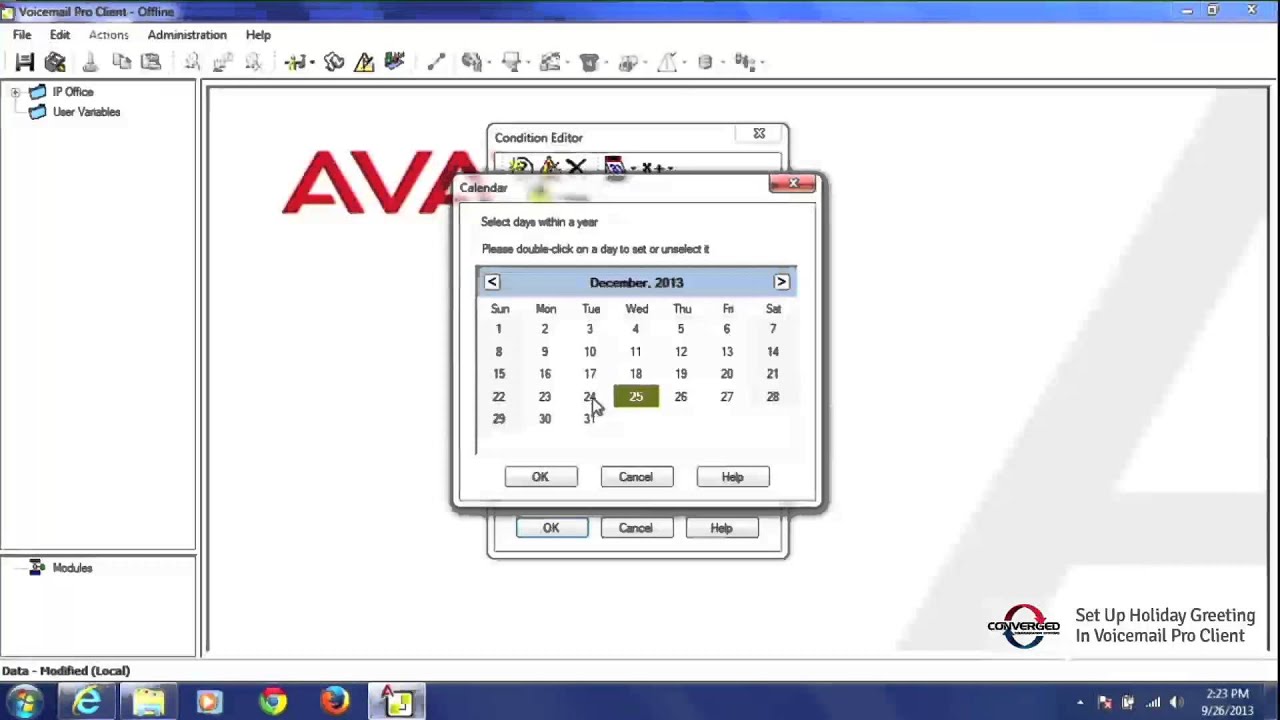 How to Set Up Holiday Greetings via Avaya Voicemail Pro Client