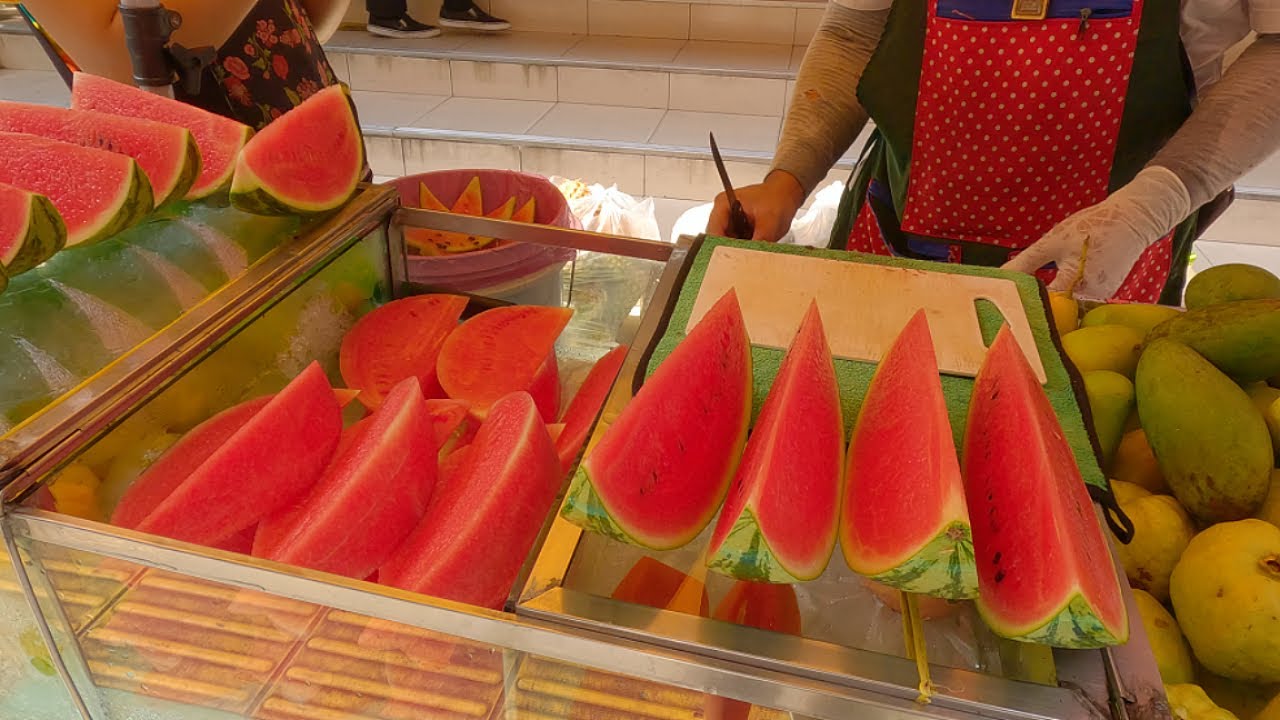 태국 방콕 길거리 과일 자르기 마스터! / amazing fruit cutting skill - thai street food