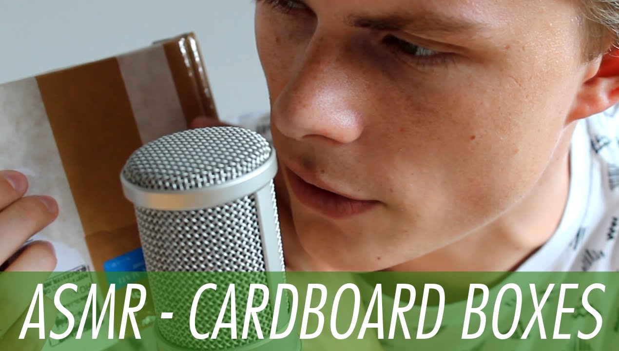 ASMR - Cardboard Box Tapping & Scratching - with Male Whispering