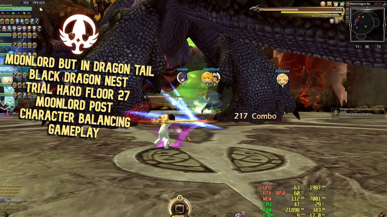 Moonlord But in Dragon Tail : Black Dragon Nest Trial Hard Floor 27 Moonlord Post Balancing Gameplay