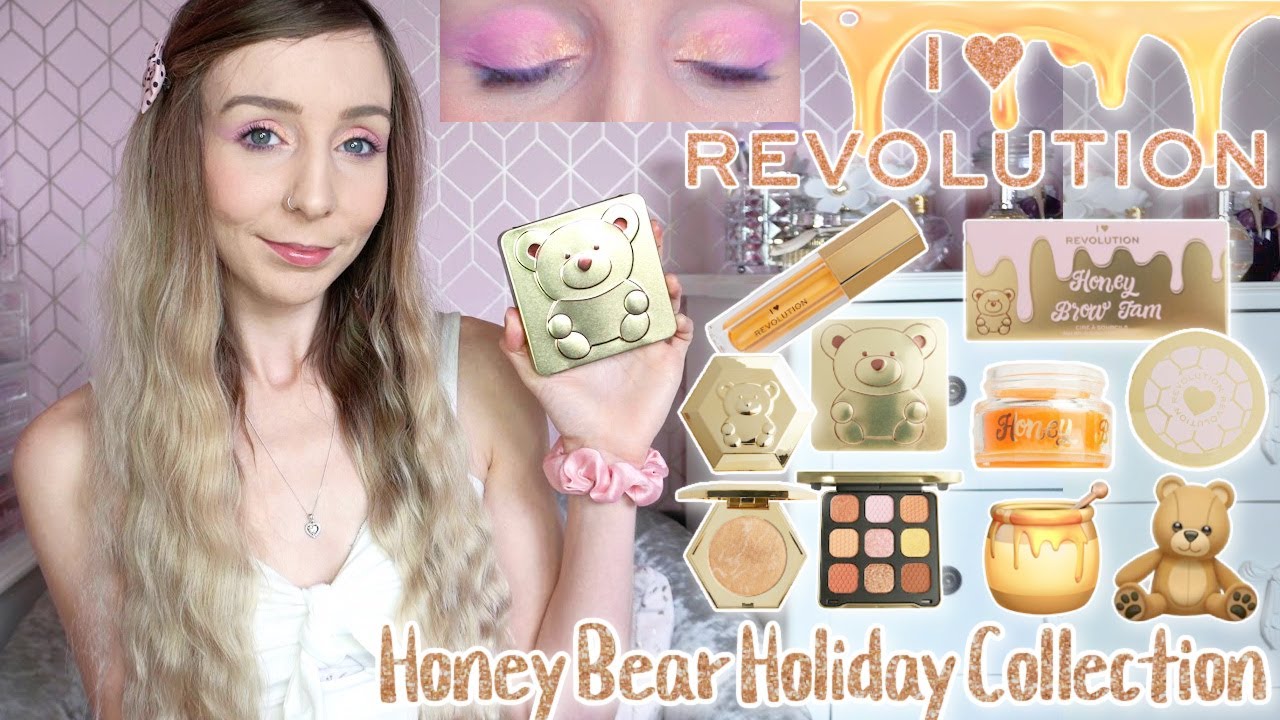 TESTING HONEY BEAR HOLIDAY COLLECTION 2022 🍯🧸  I HEART REVOLUTION NEW MAKEUP 💛