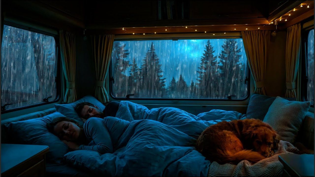 Heavy Rain and Thunder Sounds in Van 🚐 | Deep Sleep & Relaxation ASMR