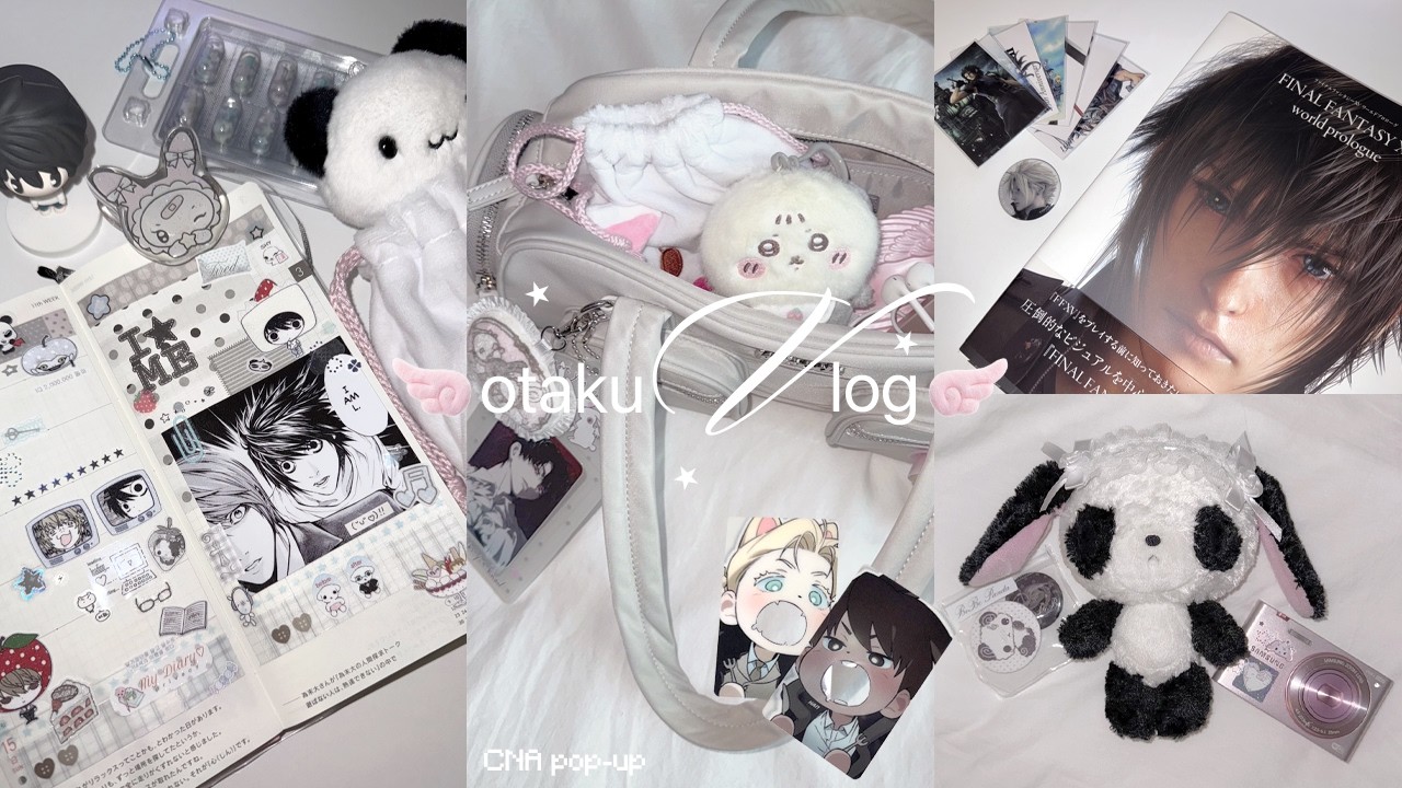 otaku vlog ‪‪❤︎‪‪ death note stickers, pandausa & FF merch, journal w/ me, codename: anastasia cafe