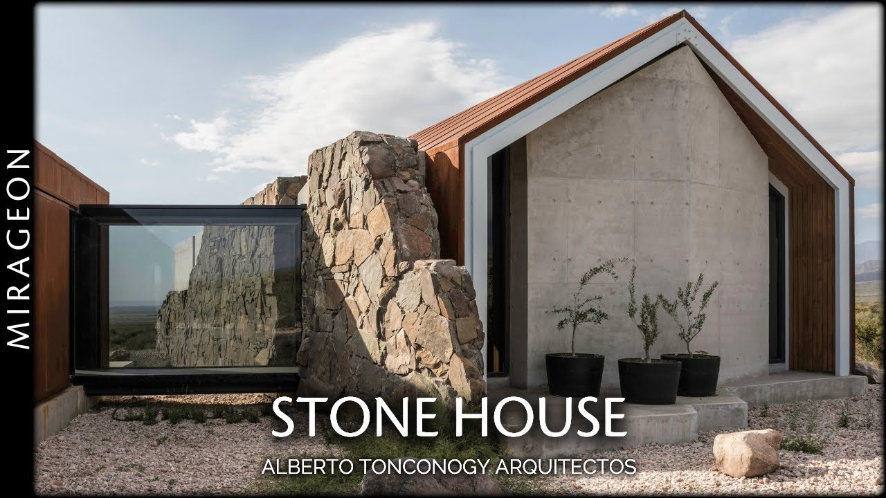 Built of Stone and Oxidized Corten Steel | Stone House in the Andes