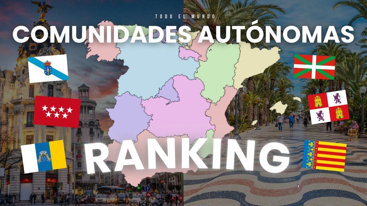 TODAS las COMUNIDADES AUT&Oacute;NOMAS de ESPA&Ntilde;A de PEOR a MEJOR 🇪🇸 | Todo el Mundo