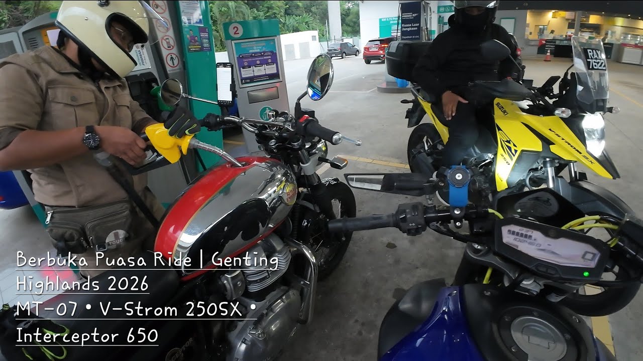 Berbuka Puasa Ride | Genting Highlands 2026 MT-07 • V-Strom 250SX • Interceptor 650 (Part 1)