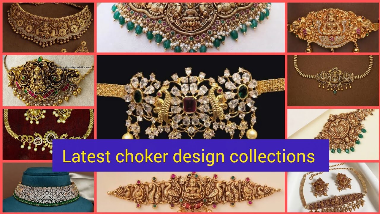 Latest choker design necklace jewellery collections 