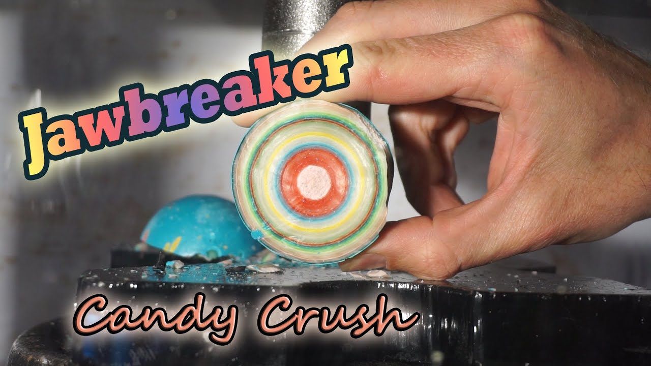 Giant Jawbreaker Crushed by Hydraulic Press| Candy Crush, See What's Inside!
