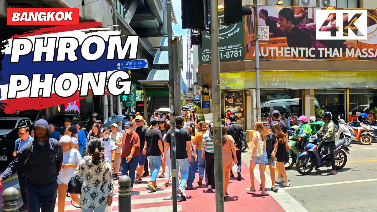 [4K] Phrom Phong Bangkok 🇹🇭 Walking Tour (ASMR - Binaural City Sounds)