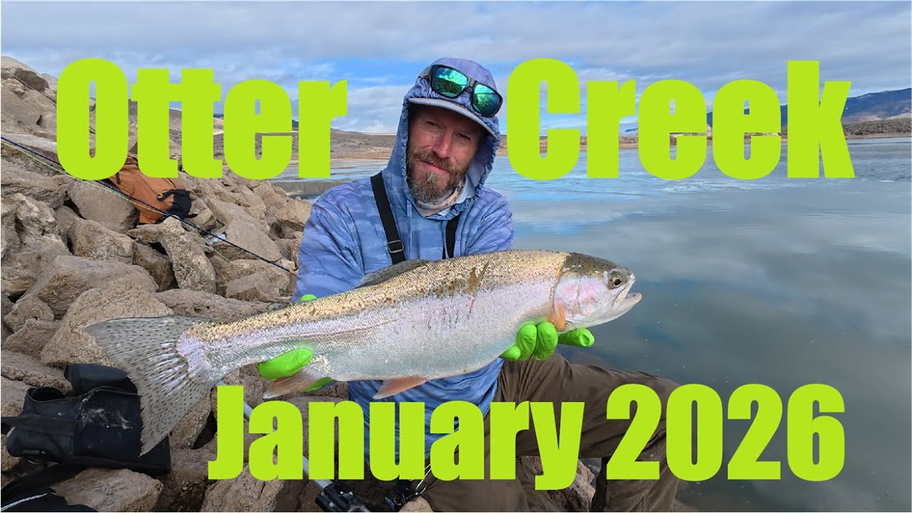 Fly fishing Otter Creek reservoir in January.