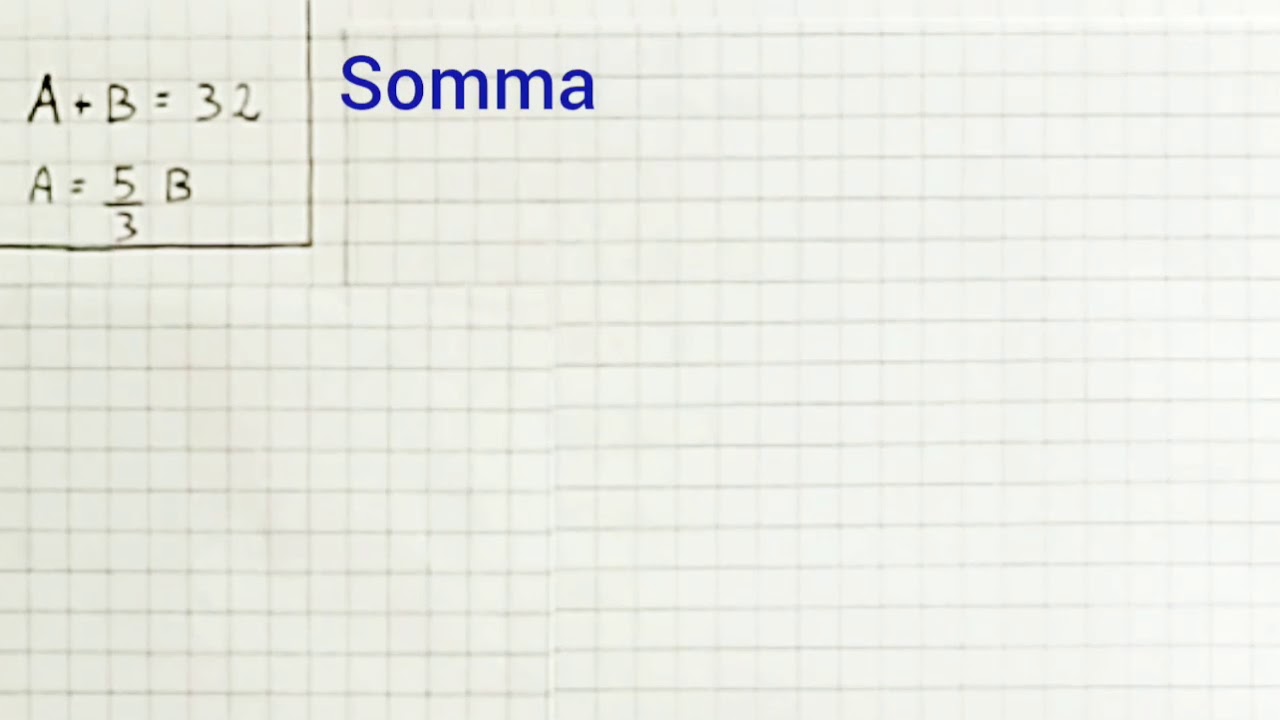 Problema somma e rapporto risolto in 3 modi: unità frazionarie, proporzioni e equazioni